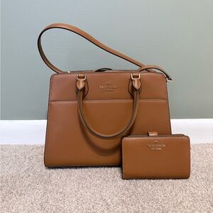 kate spade Brown Madison Leather Satchel with Matching Wallet